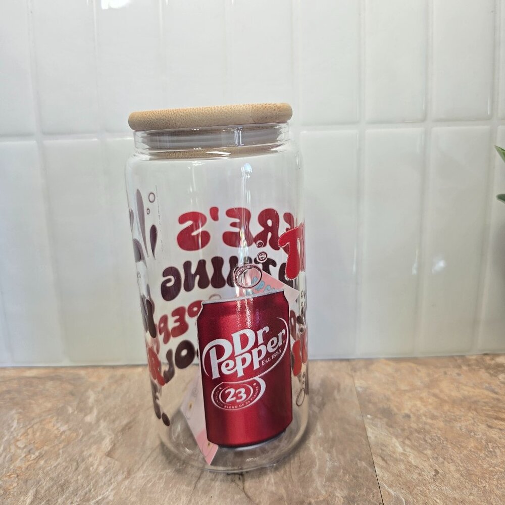 Dr Pepper Tumbler Glass Cup 16oz - Picture 1 of 4